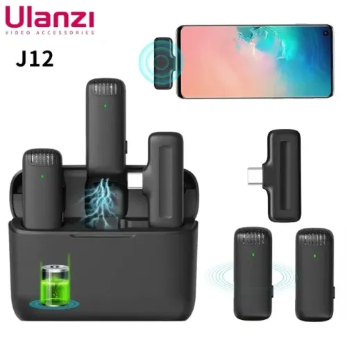 Microfone Ulanzi J12 para iPhone e Android (Lavalier Lapela wireless e duplo)