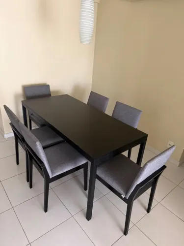 Mesa de Jantar Tok&Stok 6 Lugares + 6 Cadeiras