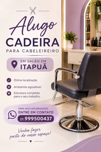 Alugo cadeira salão em Itapuã para cabeleireiro