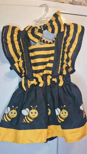 Vestido infantil temático abelhinha 