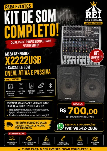 KIT DE SOM COMPLETO PARA O SEU EVENTO!