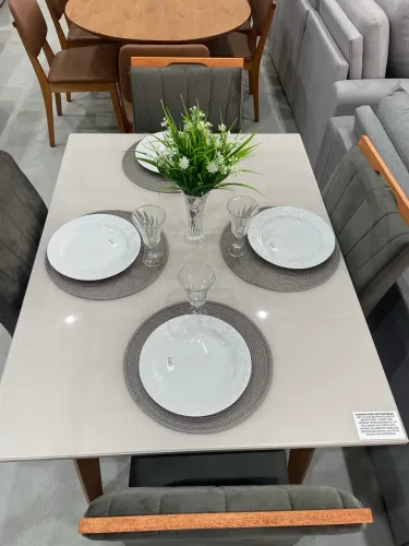 Mesa Tampo De Vidro 1,20 Com 4 Cadeiras