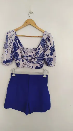 Conjunto de short e cropped Tam P 