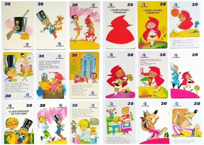 Coleção de cartões telefônicos Clássicos da Literatura Infantil - Telemar - 18 Cartões