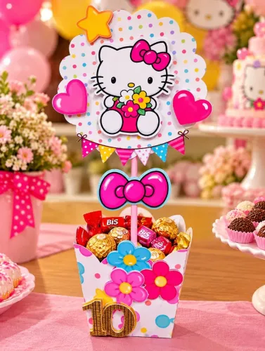 Hello Kitty centro de mesa