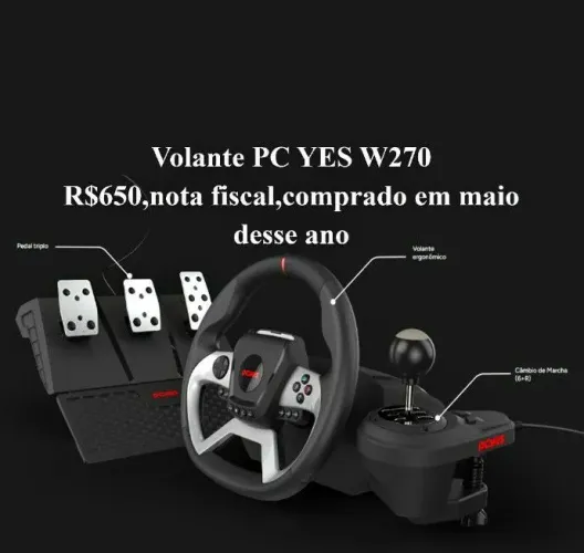 Volante simulador PC Yes W270 (retirar em Matinhos-PR)