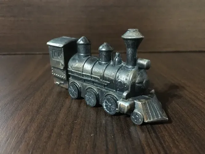Vintage Apontador de Metal Locomotiva Trem Antique Finished Die-Cast Miniature Anos 90