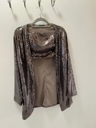 Blazer + cropped de paetês NOVO