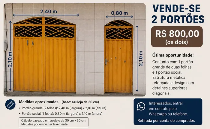 Vende-se 2 Portões em Bom Estado