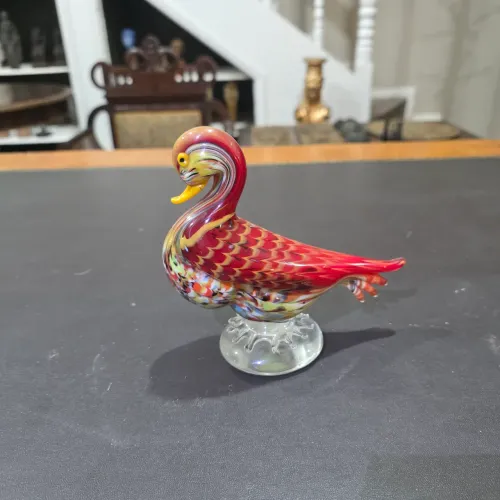 Decoração pato pequeno em murano italiano
