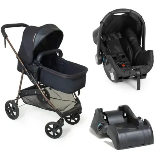 Carrinho Moisés + Bebê conforto + Base para o carro - Galzerano Napoli