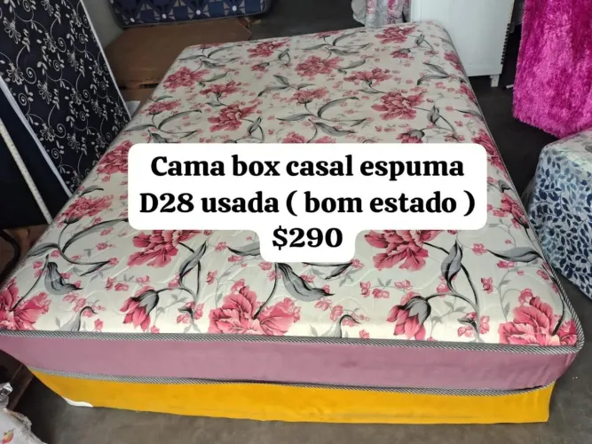 Cama box casal espuma d-28 usada $280 Entrego