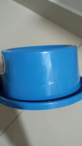 Comedouro pet azul alto produtos pets