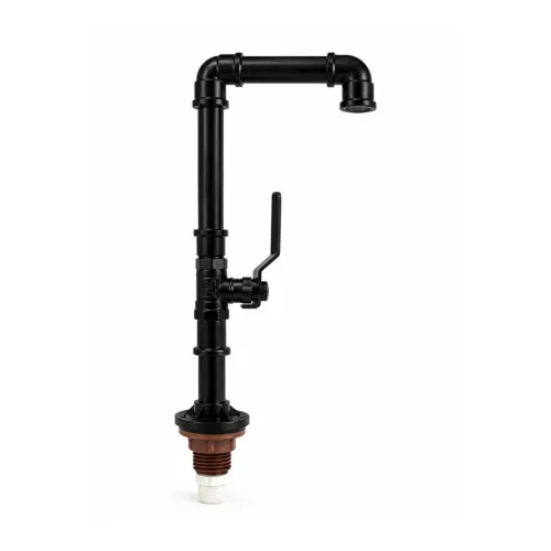 Torneira Industrial Preta Fosca para Lavabo ou Pia Artesanal Registro de Metal