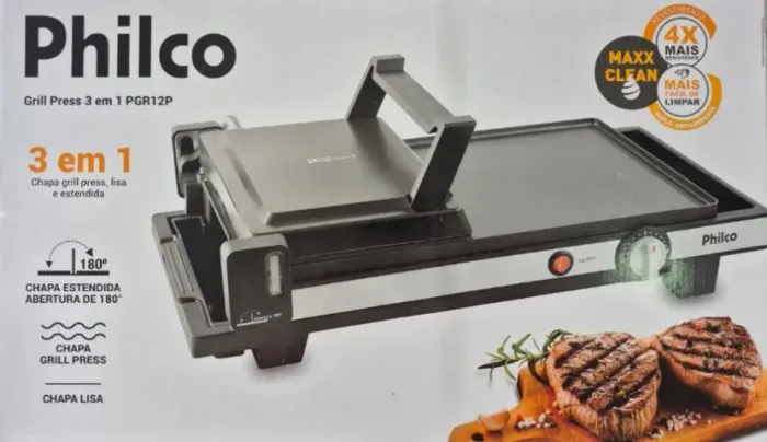 Grill Press Philco 3 em 1 - Sanduicheira e Grill