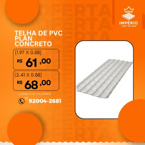 TELHA PVC PLAN CONCRETO
