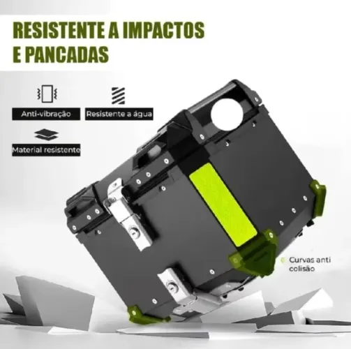 Baú para moto em aluminio 65 litros preto