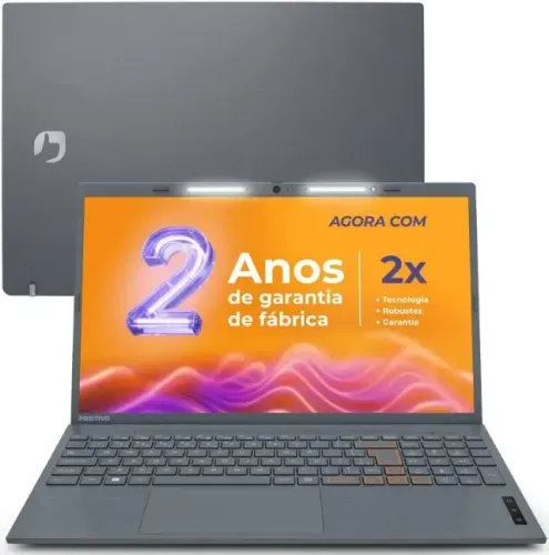 Notebook Positivo Vision C15 Celeron 128GB 4GB eMMC 15? HD Windows 11 Lumina Bar - Cinza