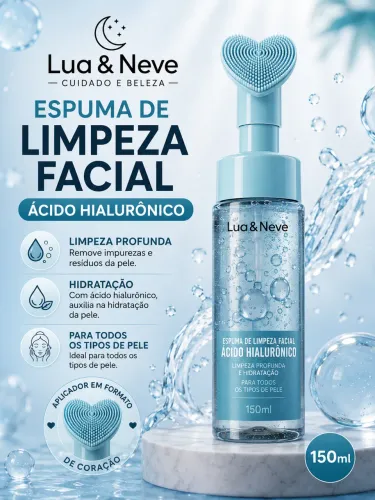 Espuma de Limpeza Facial Lua & Neve Ácido Hialurônico 150ml - Limpeza Profunda