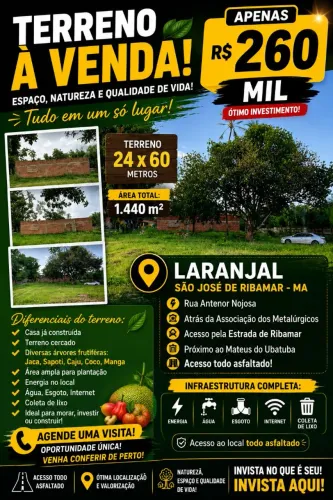 Vendo Terreno/Sítio/Chácara no Laranjal