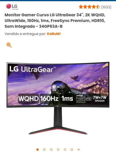 Monitor lg 34 polegadas