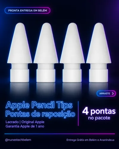 Pontas para Apple Pencil - Pacote com 4 - Lacrado