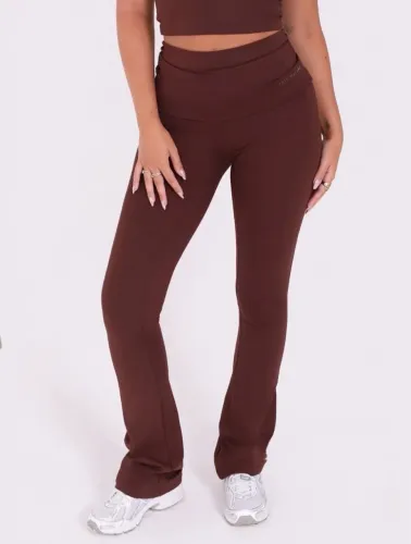 Legging flare fold marrom rosa imperial