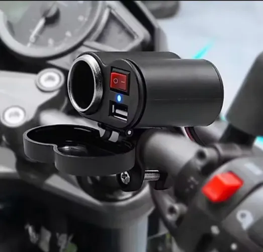 Tomada para Moto USB 12V Acendedor Motocicleta Carregado