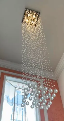 Lustre Pendente Cascata Cristal