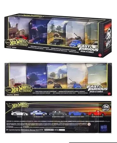 Hot Wheels Diorama Velozes e Furiosos 2026 - Brian O'Conner (Conjunto de 5 miniaturas