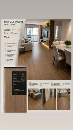 Piso vinílico lvt réguas 2mm Arquitech Magnífique capa de uso 0, 20mm residencial/comercia
