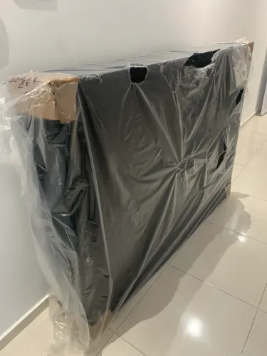 Base Box Universal Casal Suede Preto - 138x188cm