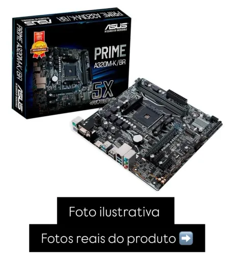 Placa mãe Asus Prime a320M-K/BR, AMD AM4, mATX, DDR4