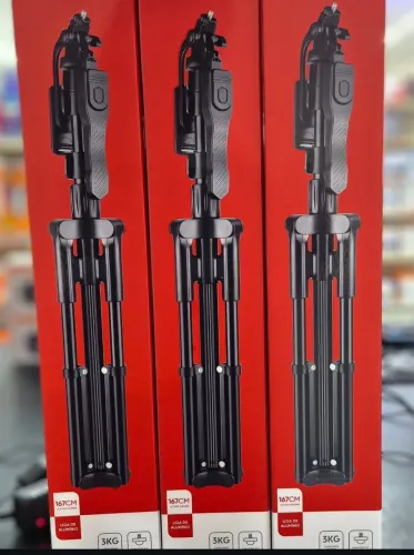 TRIPÉ PARA CELULARES E CÂMERAS TOMATE MTG-8004 LIGA DE ALUMINIO 1.67M ALTURA MÁXIMA