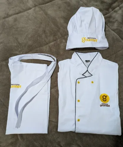 Dólmã Instituto Gourmet - Uniforme Chef Doma Dolma Cozinha Culinária Gastronomia