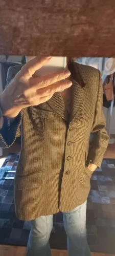 Blazer sweed 48 gola marrom Americano