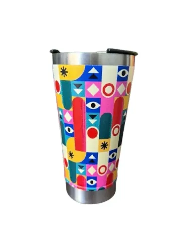 Copo térmico com tampa e abridor 473 ml