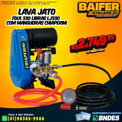 Lava de Alta Pressão Lava Jato Fixa 330 Libras Com Mangueiras Lj330 Chiaperini