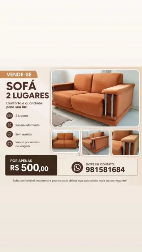 Sofá 2 lugares amplo