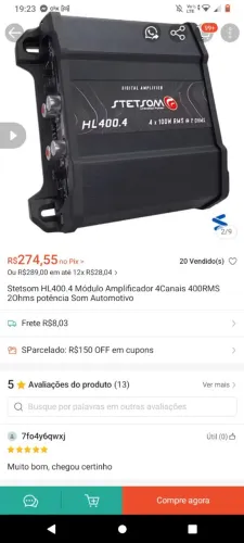 Módulo amplificador Stetsom IR400.4 Iron line