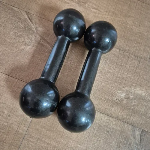 Par de Pesos Emborrachado 5kg Cada Halteres Treino Musculação