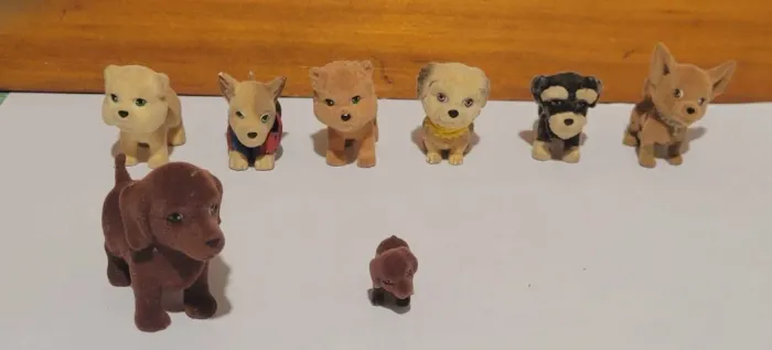Coleção antiga cachorrinhos aveludado