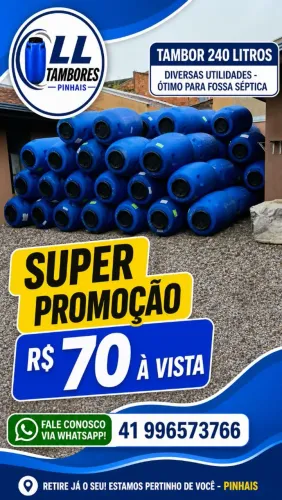 Bombona 240 litros de plástico sem lavar de azeitonas
