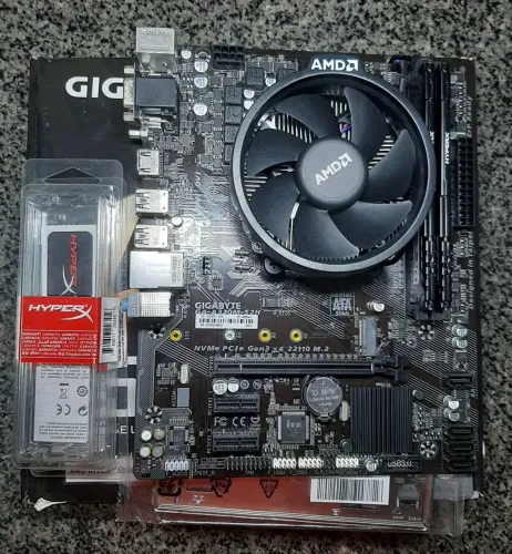 Kit Ryzen 5 3600, GigaByte GA-A320M-S2H, Hyperx Fury 16GB (2x8GB) 2400MHz