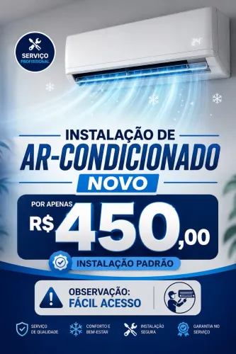 Instalação de ar condicionado com material novo !!