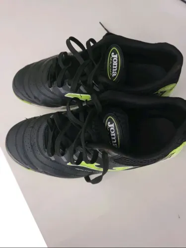 Tênis de futsal Joma máxima preta e verde- tamanho 38