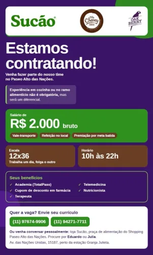 Oportunidade de emprego