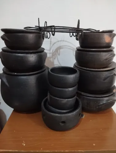Conjunto de Panela de Barro 14 peçaa