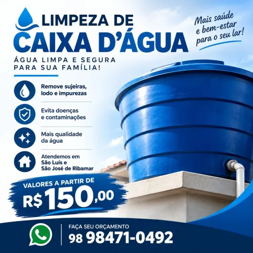 Limpeza de Caixa D?água a partir de R$ 150 | São Luís e Ribamar