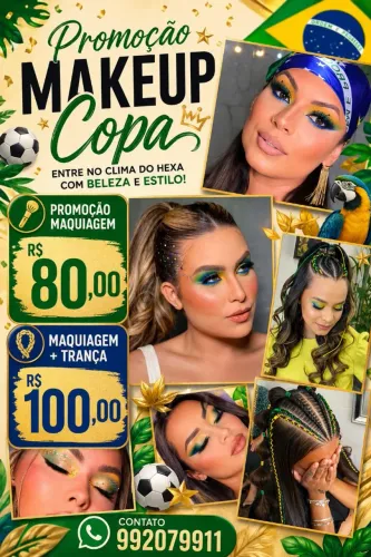 Maquiagem e penteado copa